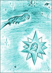 pohádka: Byla to bláznivá vlasatice Kometa Letora. Už zdálky si smutné hvězdy všimla a namířila si to přímo k ní
