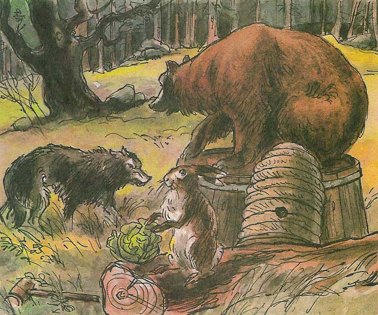 pohádka: Jak bednář přelstil vlka, medvěda a zajíce