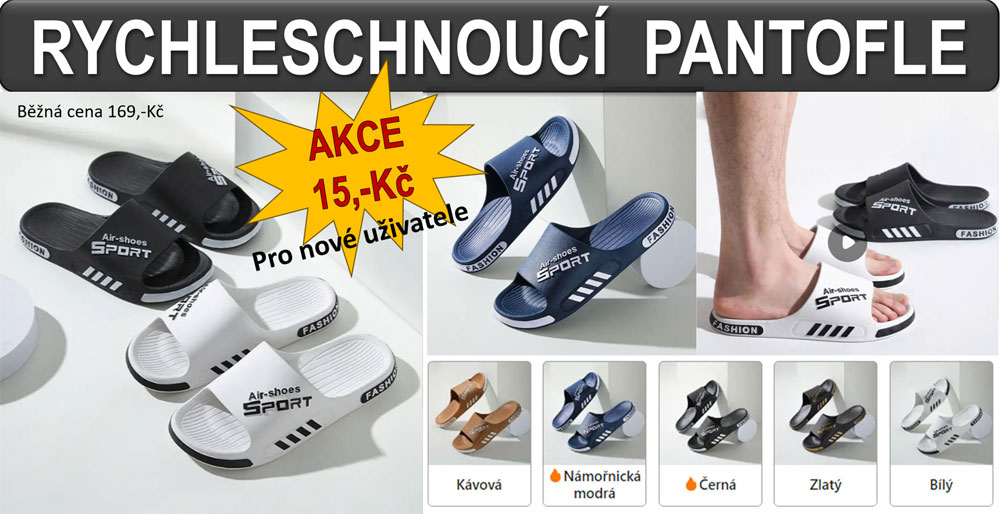 Rychleschnoucí neklouzavé nazouvací pantofle