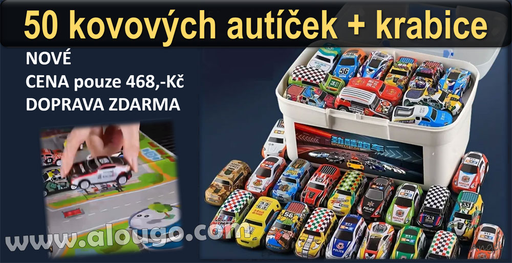 50 kovových autíček pro děti